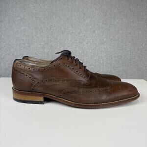 Clarks Men's Size 9 Brown Genuine Leather Brogue Dress Shoes Lace Up